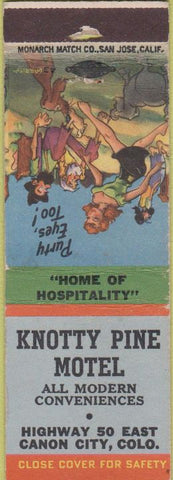 Matchbook Cover - Knotty Pine Motel Canon City CO hillbilly