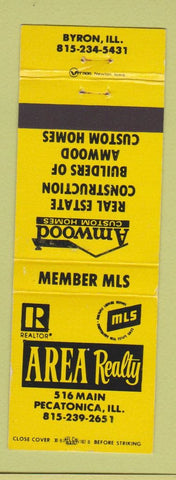 Matchbook Cover - Area Real Estate Pecatonica IL