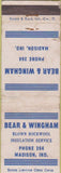 Matchbook Cover - Bear and Wingham Madison IN