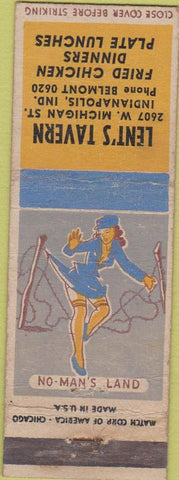 Matchbook Cover - Lent's Tavern Indianapolis IN pinup Fried Chicken