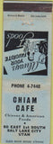 Matchbook Cover - Chiam Cafe Salt Lake City UT 40's