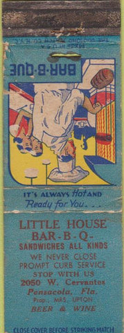 Matchbook Cover - Little House BBQ Pensacola FL WORN