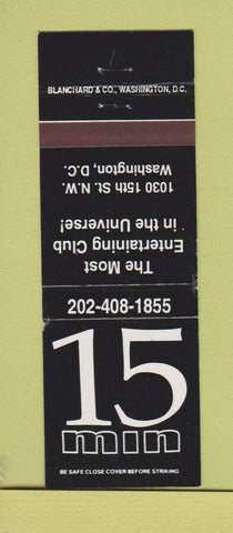 Matchbook Cover - 15 Min Washington DC Club