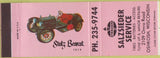 Matchbook Cover - Salzsieder Service oil gas Oshkosh WI Stutz