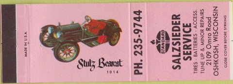 Matchbook Cover - Salzsieder Service oil gas Oshkosh WI Stutz