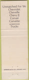 Matchbook Cover - Zepelak Chevrolet Elmhurst WEAR
