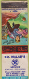 Matchbook Cover - Ed Malak's Texaco oil gas Milwaukee WI POOR