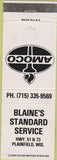 Matchbook Cover - Standard oil gas Plainfield WI
