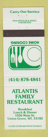 Matchbook Cover - Atlantis Family Restaurant Union Grove WI