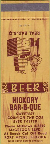 Matchbook Cover - Hickory BBQ Fort Myers FL