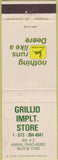 Matchbook Cover - Grillo Implement Anna OH John Deere Tractors