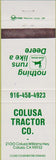 Matchbook Cover - Colusa Tractor John Deere CA