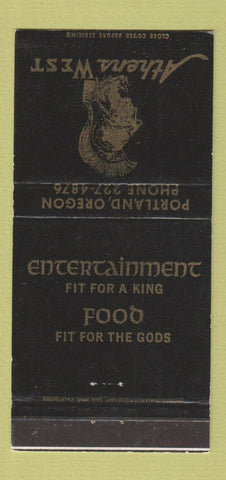 Matchbook Cover - Athens West Restaurant Portland OR 30 Strike
