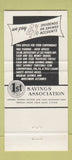 Matchbook Cover - 1st Savings Association Corpus Christi TX 30 Strike