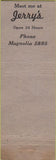 Matchbook Cover - Jerry's Restaurant New Orleans LA POOR