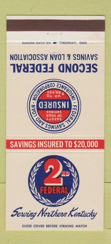 Matchbook Cover - 2nd Federal Savings and Loan Fort Mitchell KY 30 Strike