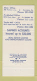 Matchbook Cover - 2nd Federal Savings and Loan Fort Mitchell KY 30 Strike