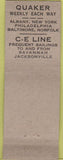 Matchbook Cover - Quaker Line Shipping California Eastern Line