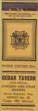 Matchbook Cover - VFW Cedar Tavern Cedar Hill MO Merchants