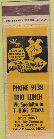 Matchbook Cover - Trio Lunch Kalamazoo MI WORN