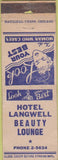 Matchbook Cover - Hotel Longwell Beauty Lounge girlie