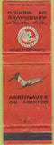 Matchbook Cover - Aeronaves De Mexico Airlines CREASE