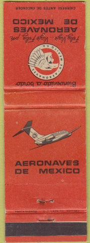 Matchbook Cover - Aeronaves De Mexico Airlines CREASE