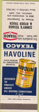 Matchbook Cover - Havoline Texaco oil gas Appleton WI