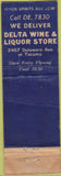 Matchbook Cover - Delta Liquor Store Buffalo NY POOR