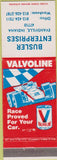 Matchbook Cover - Valvoline oil gas Susler Evansville IN