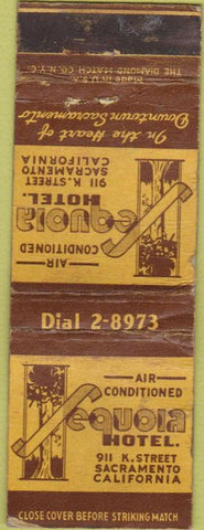 Matchbook Cover - Sequoia Hotel Sacramento CA WORN