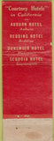 Matchbook Cover - Sequoia Hotel Sacramento CA WORN