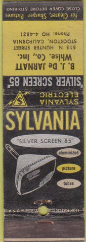 Matchbook Cover - Sylvania TV Tubes Stockton CA WORN