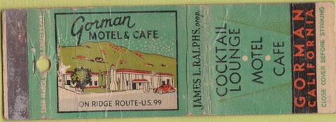 Matchbook Cover - Gorman Motel Cafe CA POOR