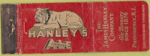 Matchbook Cover - Hanley's Ale Providence RI beer WORN