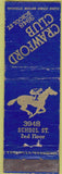 Matchbook Cover - Crawford Club Horse Racing Results by wire