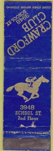 Matchbook Cover - Crawford Club Horse Racing Results by wire