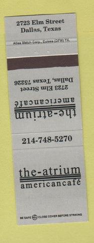 Matchbook Cover - Atrium American Cafe Dallas TX