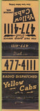 Matchbook Cover - Yellow Taxi Cabs Lincoln NE