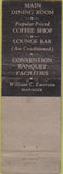 Matchbook Cover - Mark Twain Hotel Elmira NY