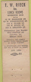 Matchbook Cover - EW Rieck Boston Baked Beans Chicago IL 30s