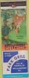 Matchbook Cover - Park Grill Williamsport PA wear