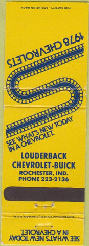Matchbook Cover - Louderback Chevrolet Buick Rochester IN 1978