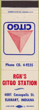 Matchbook Cover - Citgo oil gas Elkhart IN