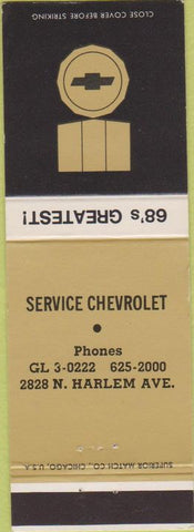 Matchbook Cover - 1968 Chevrolet no town listed Camaro Corvette