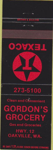 Matchbook Cover - Texaco oil gas Oakville WA Brown Bigelow