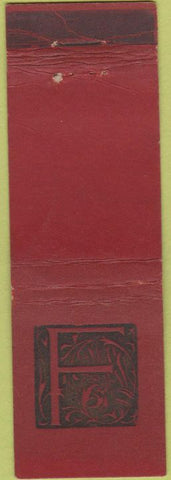 Matchbook Cover - 1930's F Monogram Initial NO MAKER wear