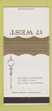 Matchbook Cover - 17 West San Jose CA WEAR 30 Strike