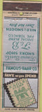 Matchbook Cover - Barr Smoke Shop Eagle Stamps CREASE