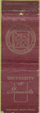 Matchbook Cover - University of Minnesota Minneapolis MN POOR